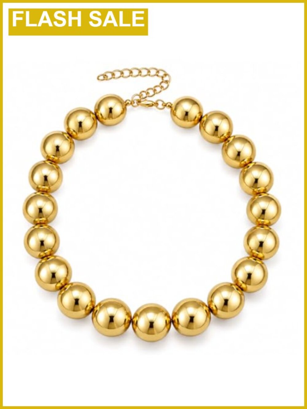 Chunky Gold Bead Necklace for Women Statement Ball Chain Layered Jewelry